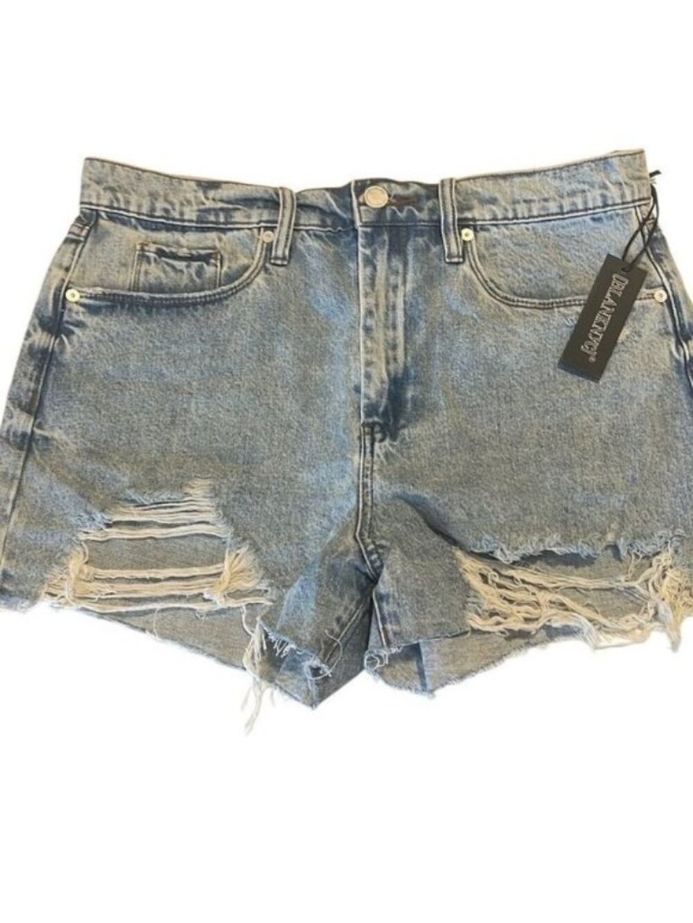 Blank The Barrow Vintage High-Rise Distressed Denim Shorts Waist Size 31 NWT